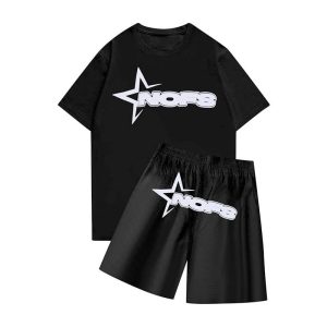 Summer Nofs T Shirt With Short In Black