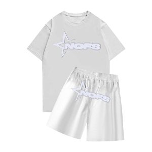 None of Us T shirt Short Summer Set White