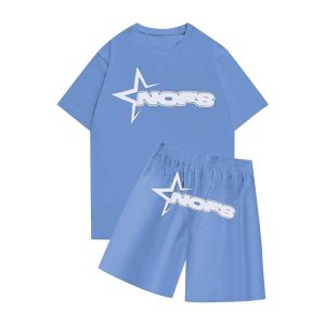 Nofs Short With T shirt Summer Set Sky Blue